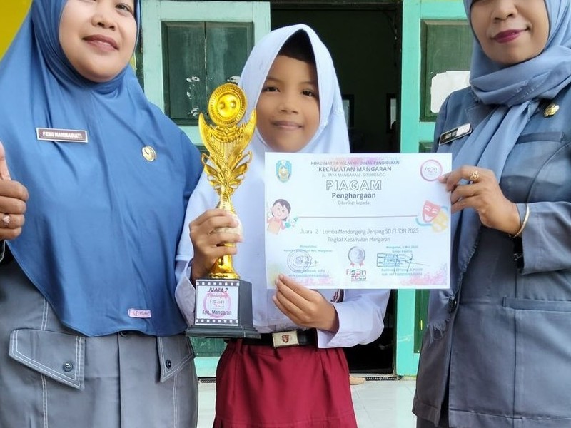 PENERIMAAN HADIAH JUARA 2 LOMBA MENDONGENG FL3SN TINGKAT KECAMATAN